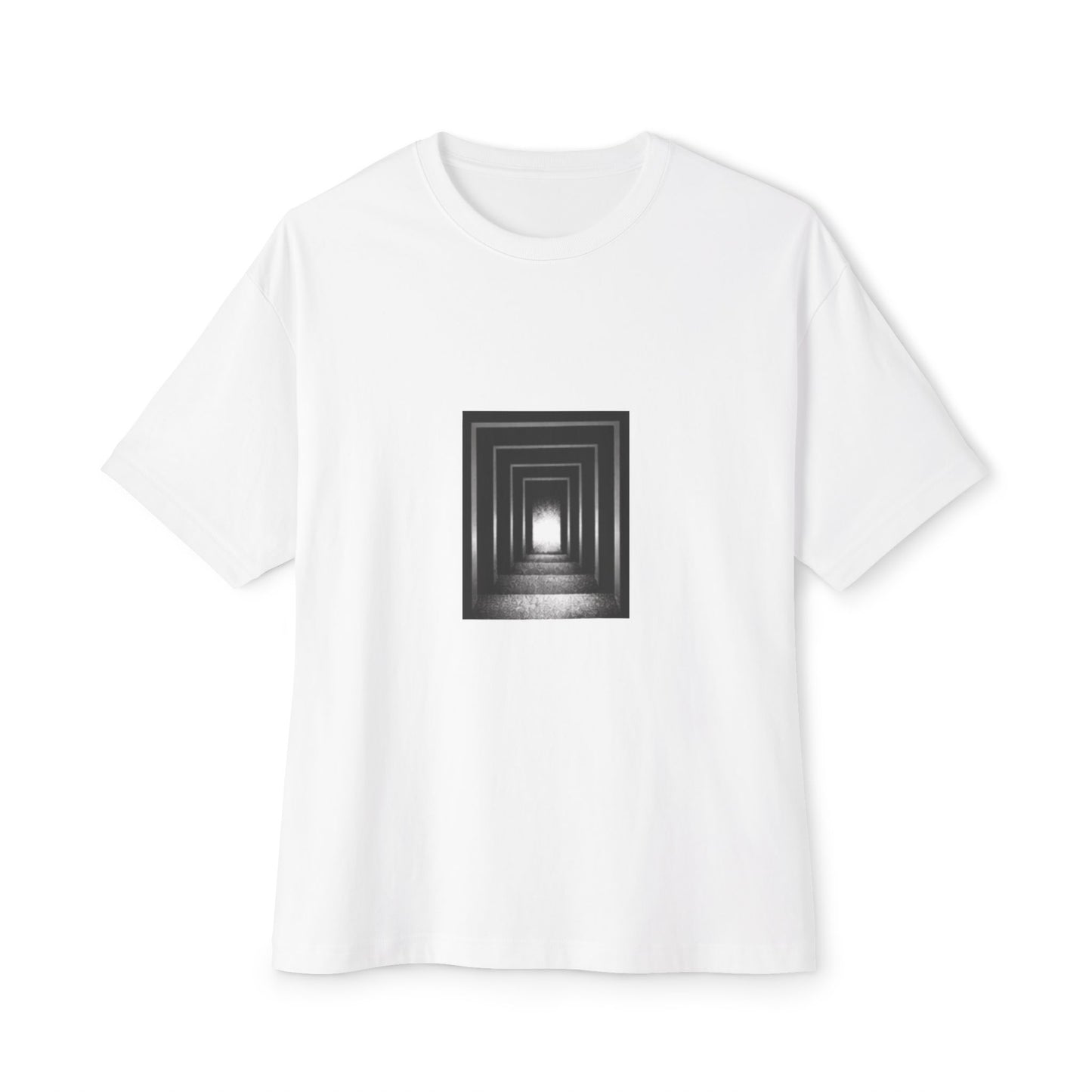 Graphic Tee — 'The Only Way Out Is Through' Monochrome Tunnel Tee