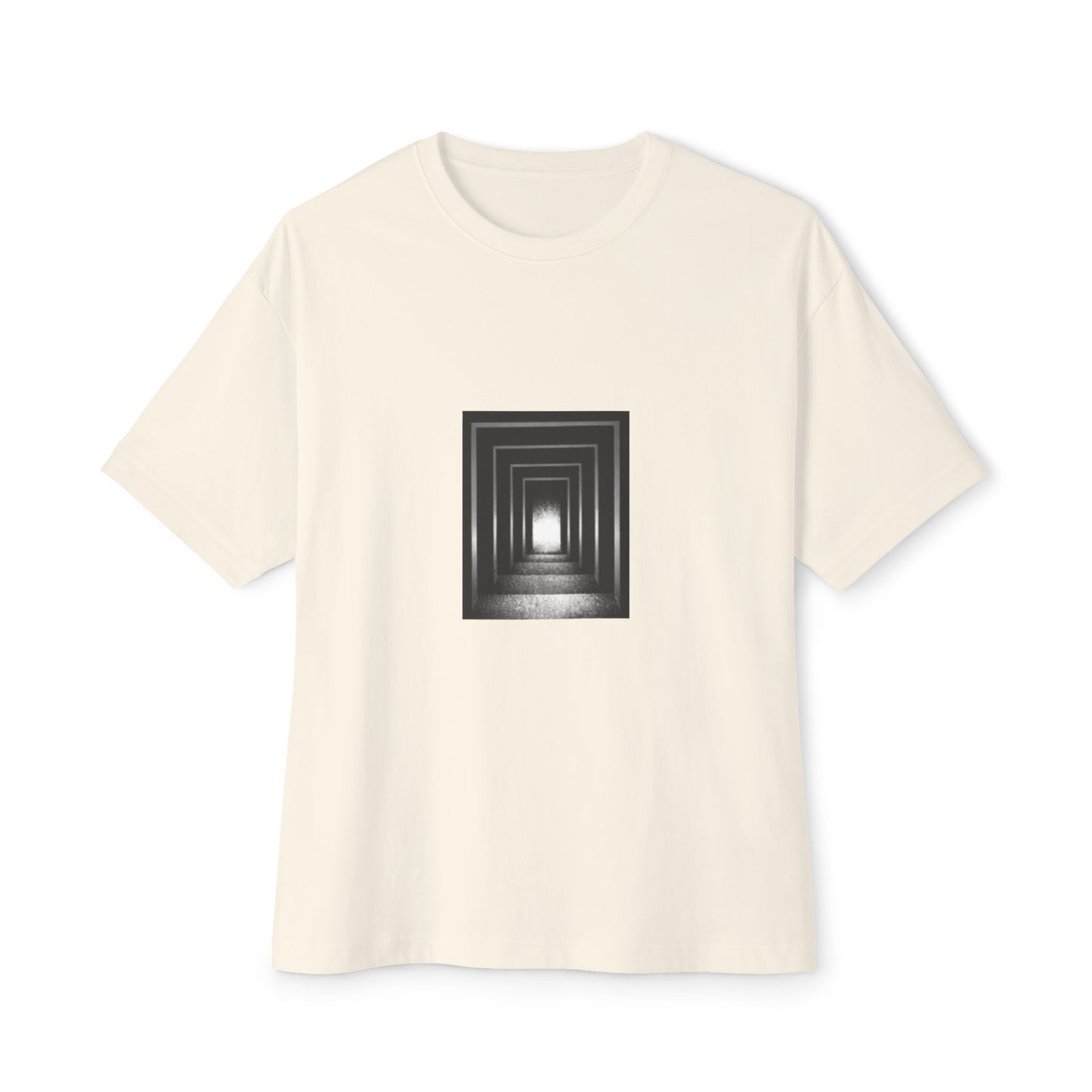 Graphic Tee — 'The Only Way Out Is Through' Monochrome Tunnel Tee